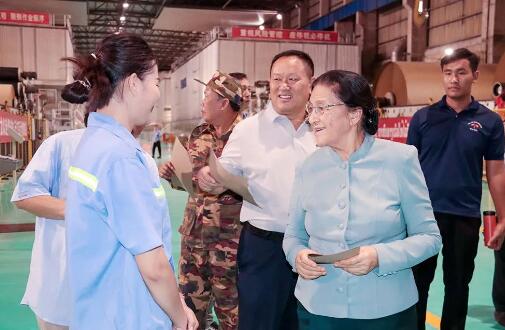 老撾國家副主席巴妮•雅陶都調研太陽紙業老撾基地