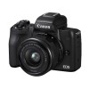 佳能（Canon）EOS M50 微單相機套機 APS畫幅CMOS傳感器 2410萬像素 3.0英寸液晶屏 自動對焦 無內置存儲 含EF-M 15-45mm f/3.5-6.3 IS STM鏡頭 一年保修 黑色