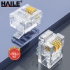 海樂 Haile HT-6P4C 6P4C電話水晶頭15U鍍金 100個袋?快照